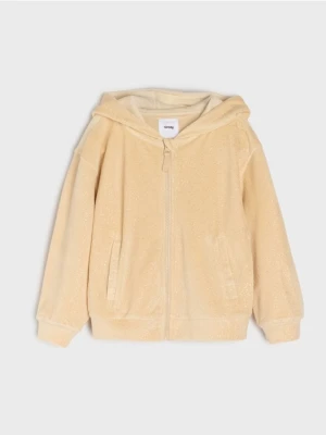 Sinsay - Bluza zip hoodie - beżowy