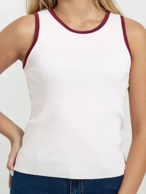 Sinsay - Bluzka bez rękawów - kremowy