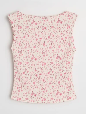 Sinsay - Bluzka bez rękawów w kwiaty - wielobarwny