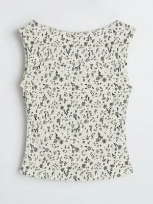 Sinsay - Bluzka bez rękawów w kwiaty - wielobarwny