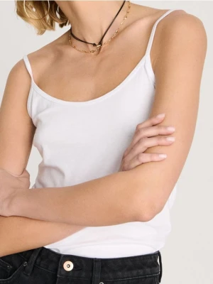 Sinsay - Bluzka na ramiączkach - biały