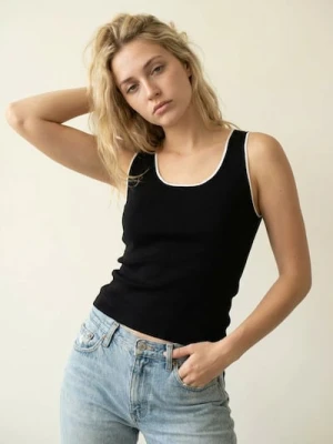 Sinsay - Bluzka na ramiączkach z wiskozą - czarny