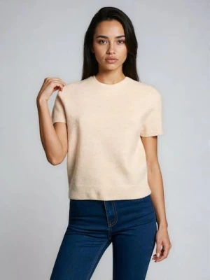 Sinsay - Bluzka swetrowa z domieszką wełny - beżowy