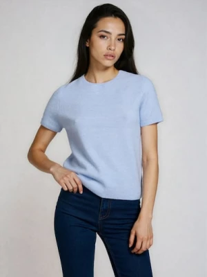 Sinsay - Bluzka swetrowa z domieszką wełny - błękitny