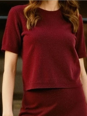 Sinsay - Bluzka swetrowa z domieszką wełny - bordowy