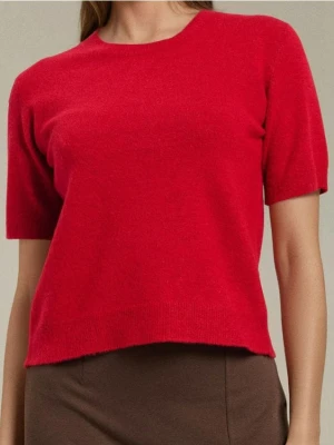 Sinsay - Bluzka swetrowa z domieszką wełny - czerwony