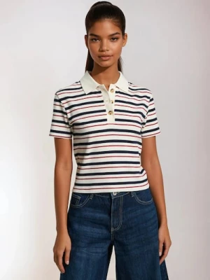 Zdjęcie produktu Sinsay - Bluzka w paski z kołnierzykiem - wielobarwny