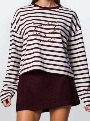 Sinsay - Bluzka w paski z napisem - wielobarwny