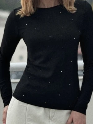 Sinsay - Bluzka z długim rękawem - czarny