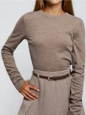 Sinsay - Bluzka z długimi rękawami - brązowy