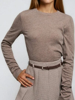 Sinsay - Bluzka z długimi rękawami - brązowy