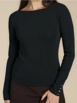 Sinsay - Bluzka z długimi rękawami - czarny