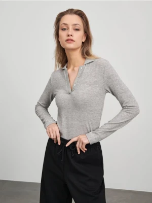 Sinsay - Bluzka z długimi rękawami - szary