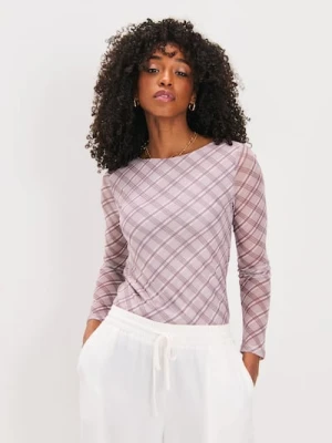 Sinsay - Bluzka z długimi rękawami w kratkę - wielobarwny