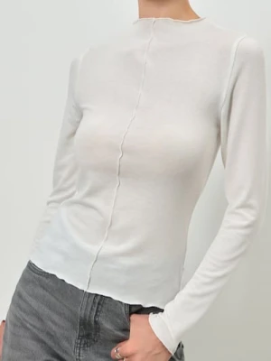 Sinsay - Bluzka z falbankami - kremowy