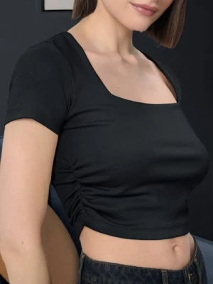 Sinsay - Bluzka z lekkimi marszczeniami - czarny