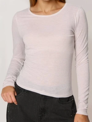 Sinsay - Bluzka z metalizowaną nitką - kremowy