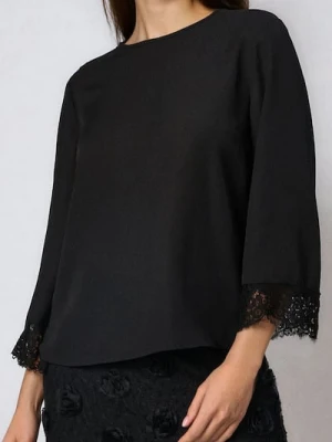 Sinsay - Bluzka z ozdobną koronką - czarny