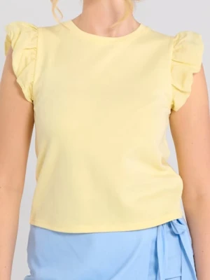 Sinsay - Bluzka z ozdobnymi rękawami - żółty