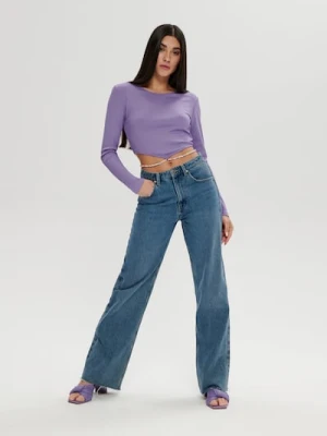 Sinsay - Bluzka z wiązaniem - fioletowy