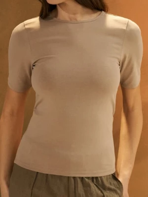 Sinsay - Bluzka z wiązanym dekoltem na plecach - brązowy