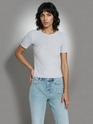 Sinsay - Bluzka z wiskozą - szary