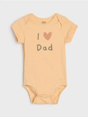Sinsay - Body "I love dad" - beżowy