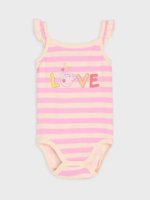 Sinsay - Body na ramiączkach z ozdobnymi falbanami Peppa Pig - kremowy