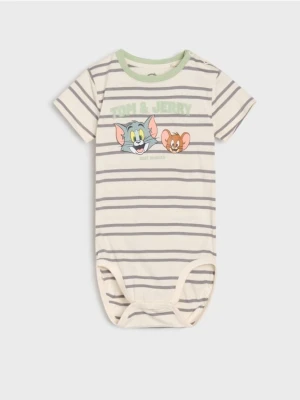 Zdjęcie produktu Sinsay - Body niemowlęce Tom and Jerry - kremowy