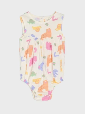 Sinsay - Body o luźnym kroju ze zwierzęcym motywem - kremowy