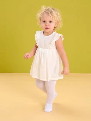 Sinsay - Body sukienka z haftowanej tkaniny - biały