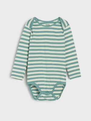 Sinsay - Body w paski - kremowy