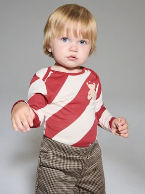 Sinsay - Body w paski - kremowy