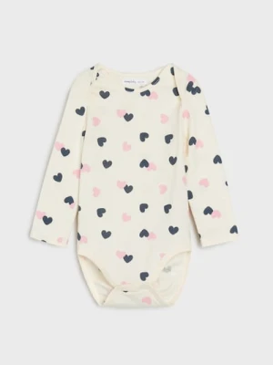 Sinsay - Body w serca - kremowy