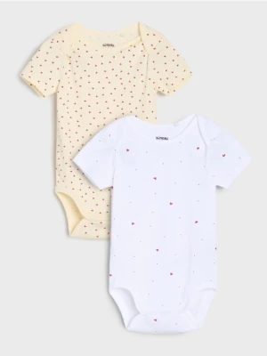 Sinsay - Body w serduszka 2 pack - biały