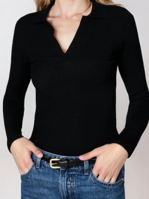 Sinsay - Body z długimi rękawami - czarny