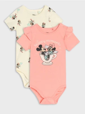 Sinsay - Body z krótkim rękawem 2 pack Minnie Mouse - pomarańczowy
