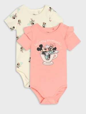 Sinsay - Body z krótkim rękawem 2 pack Minnie Mouse - pomarańczowy