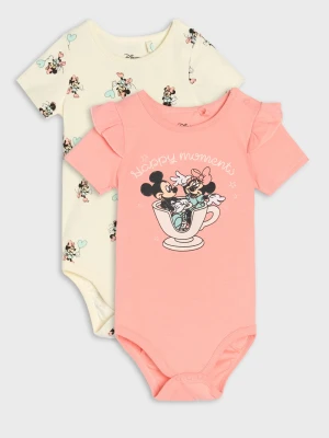 Sinsay - Body z krótkim rękawem 2 pack Minnie Mouse - pomarańczowy