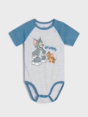 Sinsay - Body z krótkim rękawem Tom and Jerry - szary
