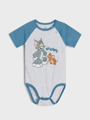 Sinsay - Body z krótkim rękawem Tom and Jerry - szary