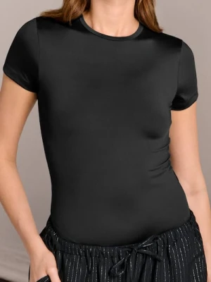 Sinsay - Body z krótkim rękawkiem - czarny