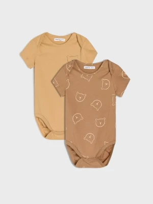 Sinsay - Body z motywem misia 2 pack - beżowy