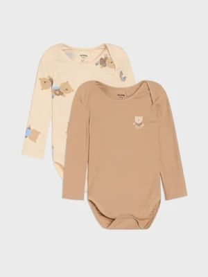 Sinsay - Body z motywem misia 2 pack - kremowy