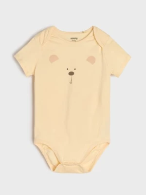 Sinsay - Body z motywem misia - kremowy