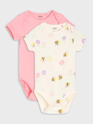 Sinsay - Body z motywem pszczółek 2 pack - kremowy