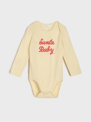 Sinsay - Body z motywem świątecznym - kremowy