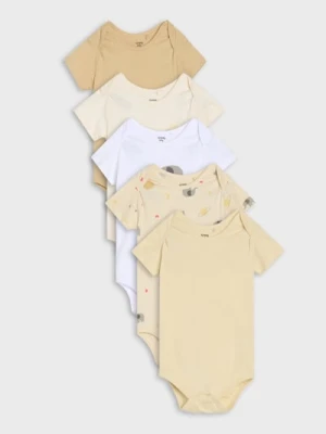 Sinsay - Body z motywem zwierzęcym 5 pack - biały
