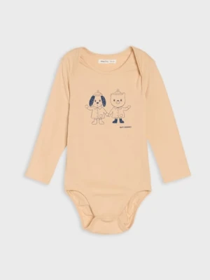 Sinsay - Body z nadrukiem - beżowy