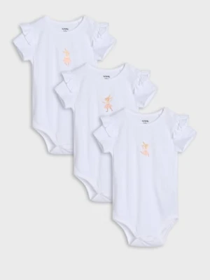 Sinsay - Body z ozdobnymi falbanami 3 pack - biały
